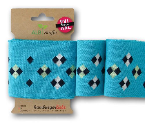 Cuff me - Bio Bündchen - ICON Col. 58 - türkis/blue navy/lattuga melange/weiß - Bliss - Hamburger Liebe